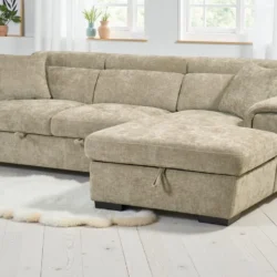 Chenille Fabric 2C1 Corner Sofa-bed with Storage WILSON