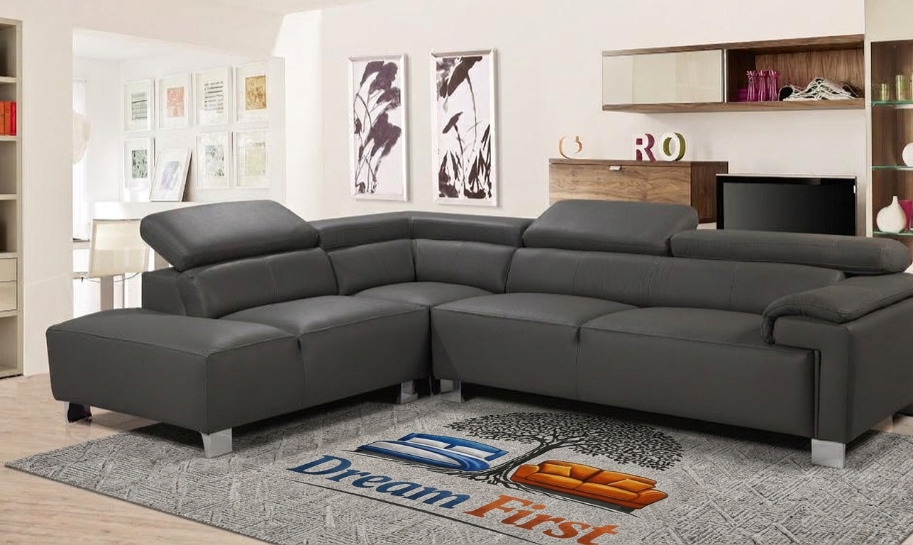 LIVORNO Genuine Leather Left Hand Facing Corner Sofa - Image 2