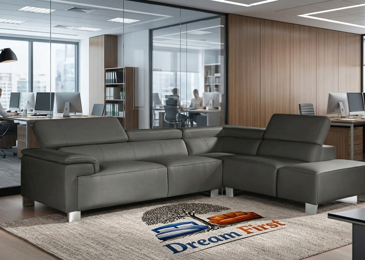 LIVORNO Genuine Leather Right Hand Facing Corner Sofa - Image 2