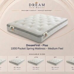 A DreamFirst – Pisa 1000 Pocket Spring Mattress – Medium Feel