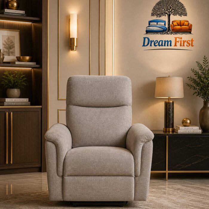 Beige Chenille Electric Riser Recliner Chair BRUNSWICK