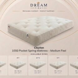 Clayton 1000 Pocket Spring Mattress – Medium Feel
