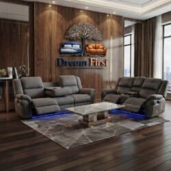 DreamFirst Berlin Fabric Electric Recliner Sofa Set – 3+2 Seater
