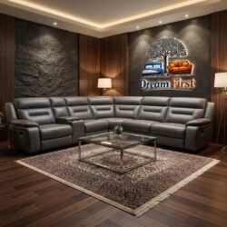 DreamFirst Nova Leather Electric Recliner Corner Sofa – Grey