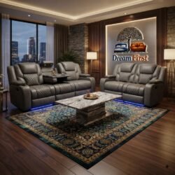 DreamFirst Orlando Leather Electric Recliner Sofa Set – 3+2 Seater