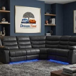 DreamFirst Roma Fabric Electric Recliner Corner Sofa