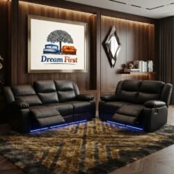 DreamFirst Roma Leather Electric Recliner Sofa Set 3+2 Seater with Cupholders